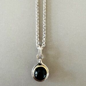 Sterling Silver Onyx Pendant Necklace
